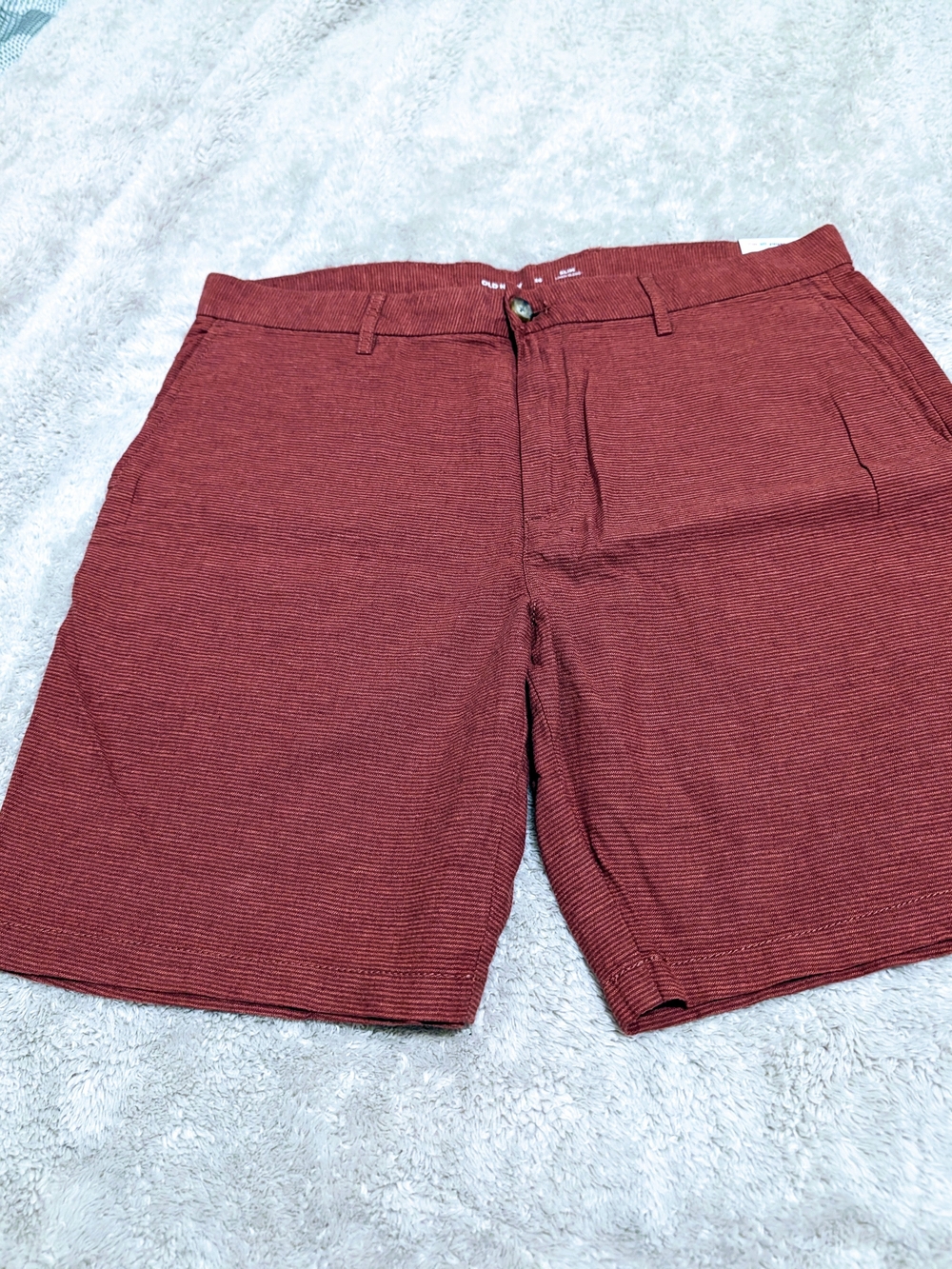 Old Navy Slim Linen-Blend Men Bottoms in Brick Red
